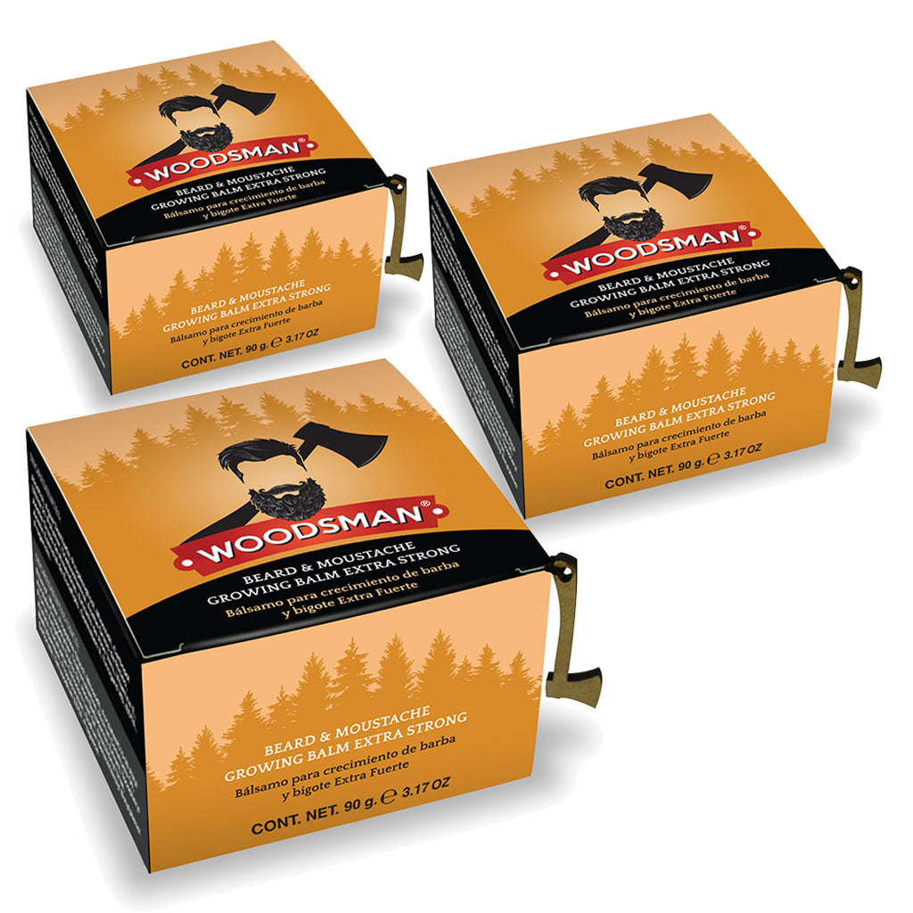 Kit 3 Bálsamos De Crecimiento Para Barba Y Bigote Extra Fuerte (90g c.u.)