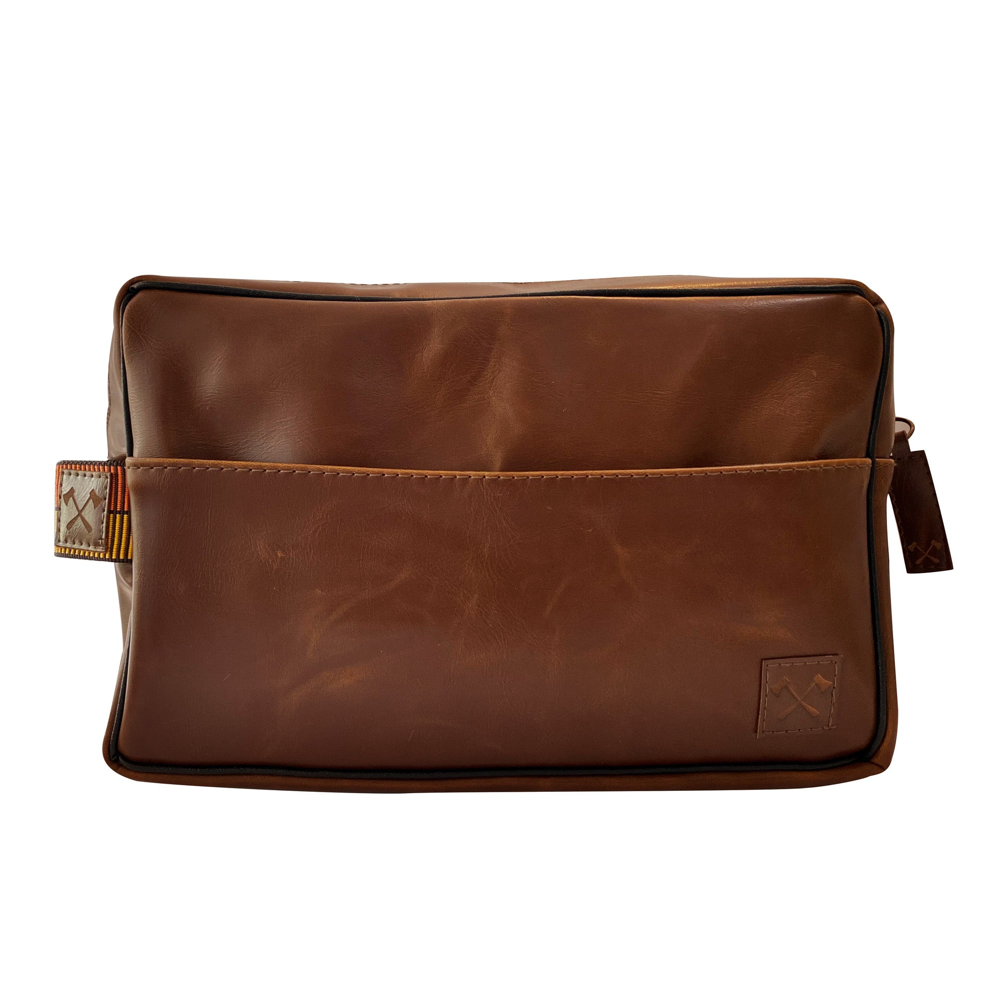 Neceser de Viaje para Hombre, en Color Tabaco, material sintético tipo Piel Para Accesorios