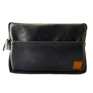 Neceser de Viaje para Hombre, en Color Negro, material sintético tipo Piel Para Accesorios