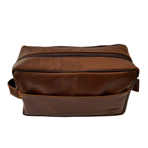 Neceser de Viaje para Hombre, en Color Tabaco, material sintético tipo Piel Para Accesorios